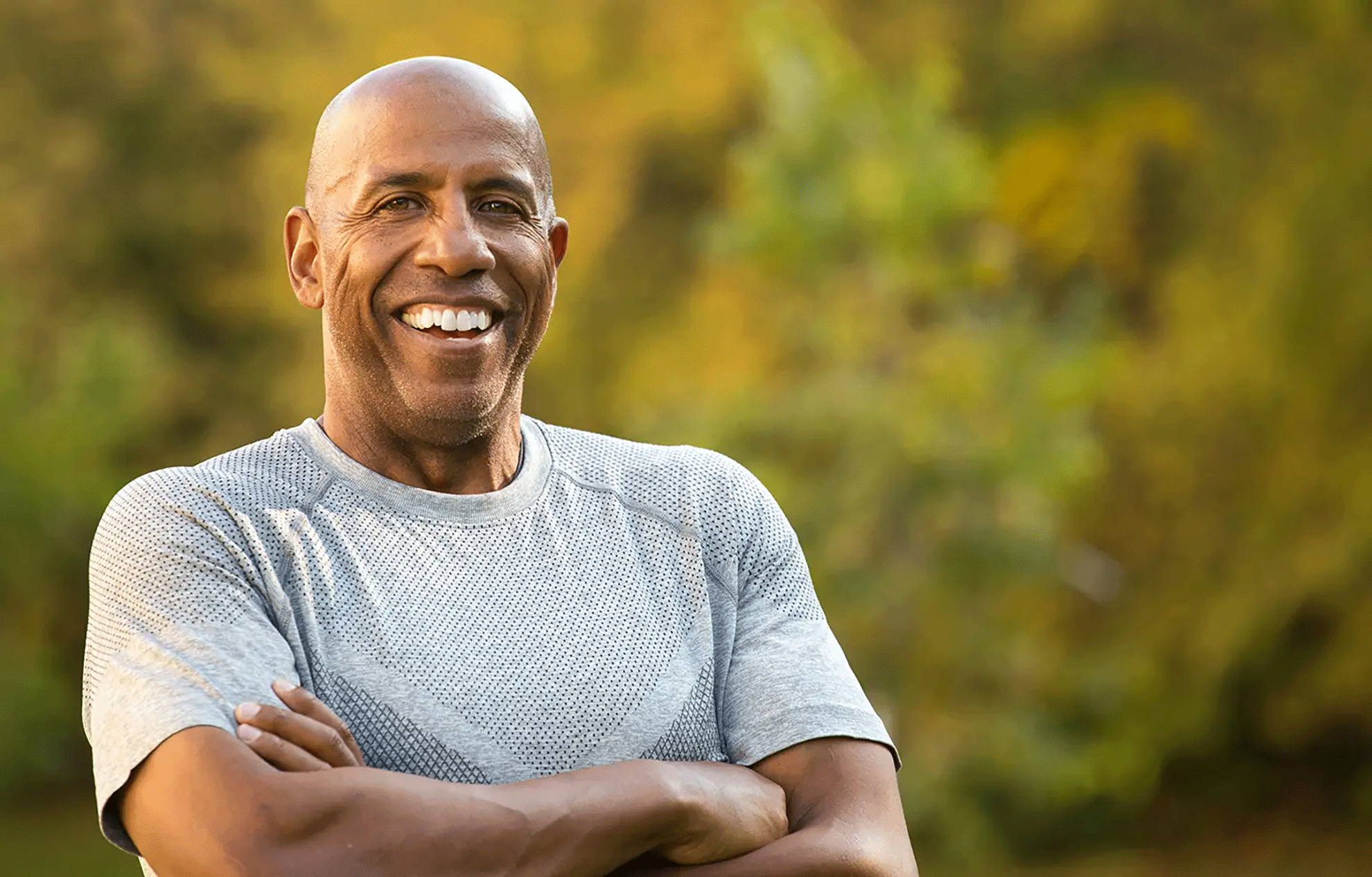 Healthy vet smiling outdoors